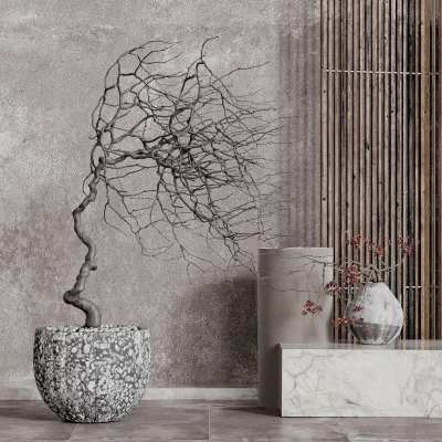 侘寂盆栽3D模型下载